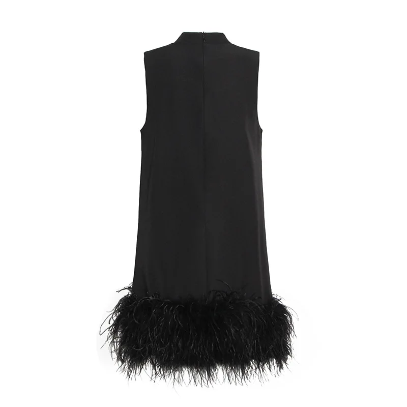 Elegant Party Dresses For Women Elegant Fur Collar A-line Skirt 2024 Summer Sleeveless Dress Feather Patchwork Dress Streetwear
Elegant Party Dresses For Women Elegant Fur Collar A-line Skirt 2024 Summer Sleeveless Dress Feather Patchwork Dress Streetwear