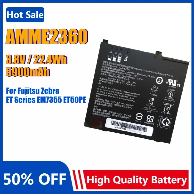 New AMME2360 Laptop Battery 22.4Wh for Fujitsu Zebra ET Series EM7355 ET50PE 1ICP4/57/98-2 14J526000950 13J324002978 Tablet
New AMME2360 Laptop Battery 22.4Wh for Fujitsu Zebra ET Series EM7355 ET50PE 1ICP4/57/98-2 14J526000950 13J324002978 Tablet