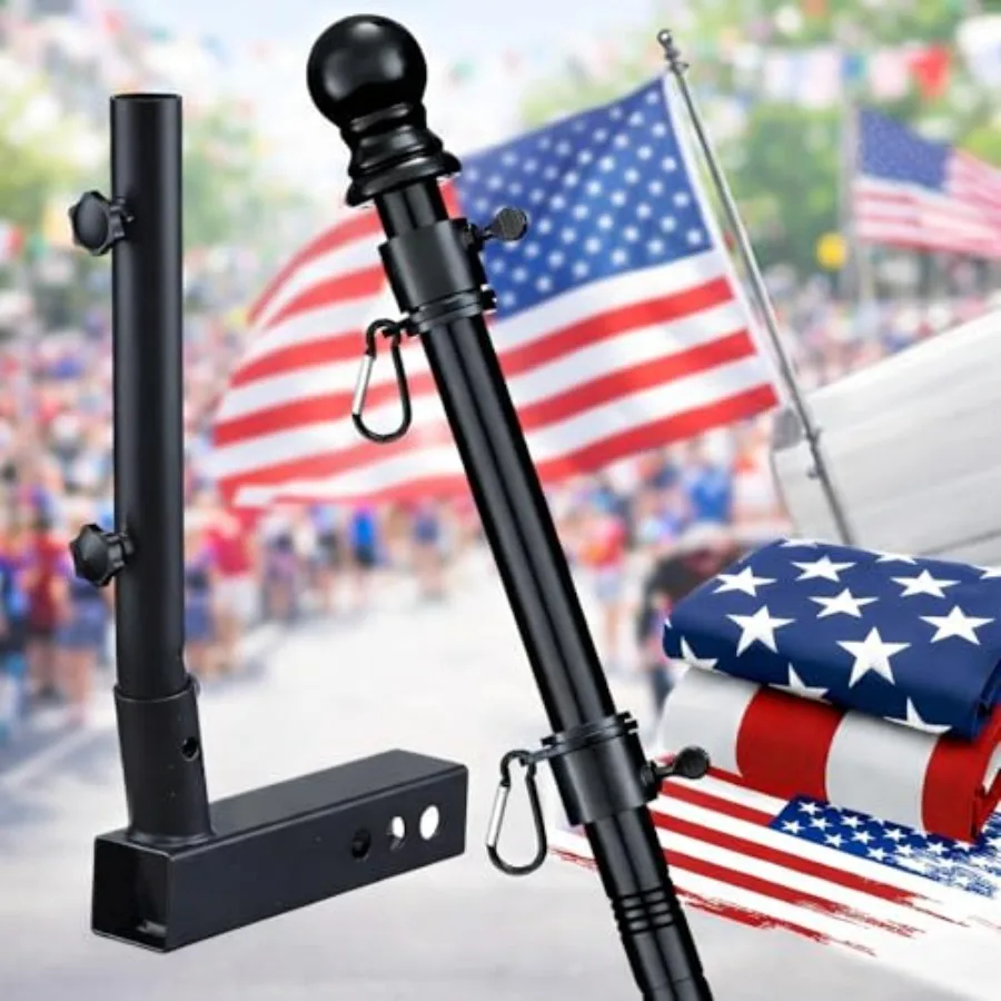 Truck Flag Pole Kit with American Flag and Trailer Hitch Holder - 6Feet Stainless Steel Heavy Duty Flagpole, 3x5 Embroidered US
Truck Flag Pole Kit with American Flag and Trailer Hitch Holder - 6Feet Stainless Steel Heavy Duty Flagpole, 3x5 Embroidered US