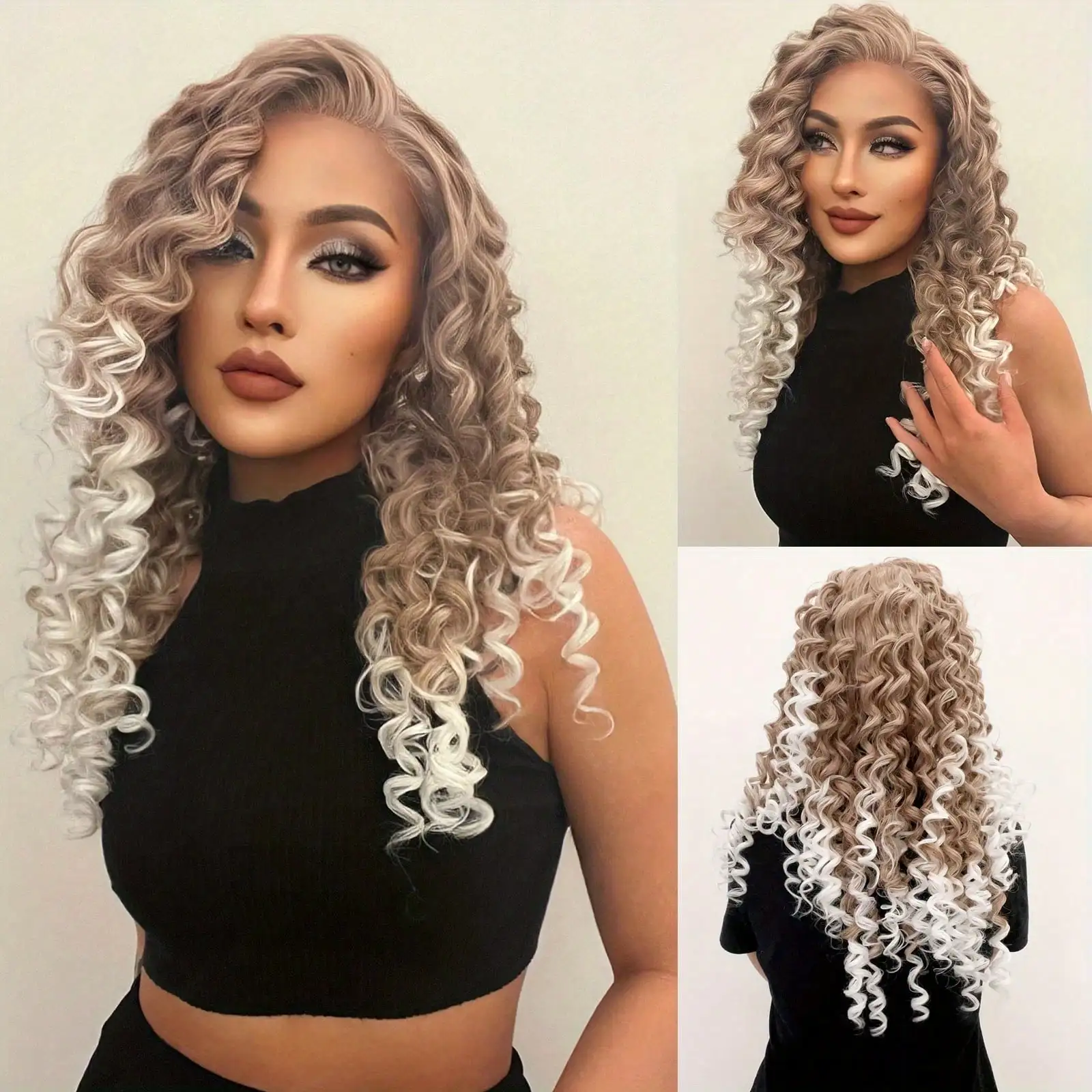 Синтетические парики с длинными кудрявыми волосами, смешанные цвета: блонд и белый, с кружевной передней частью 13x4, для женщин, для повседневного использования, вечеринок и косплея
Синтетические парики с длинными кудрявыми волосами, смешанные цвета: блонд и белый, с кружевной передней частью 13x4, для женщин, для повседневного использования, вечеринок и косплея