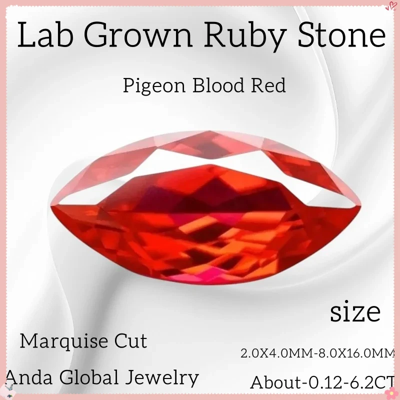 Lab Grown Ruby Loose Gemstones Pigeon Blood Red Marquise Cut Charm Beads for DIY Jewelry Selectable AGL CertificateDaily Wear
Lab Grown Ruby Loose Gemstones Pigeon Blood Red Marquise Cut Charm Beads for DIY Jewelry Selectable AGL CertificateDaily Wear