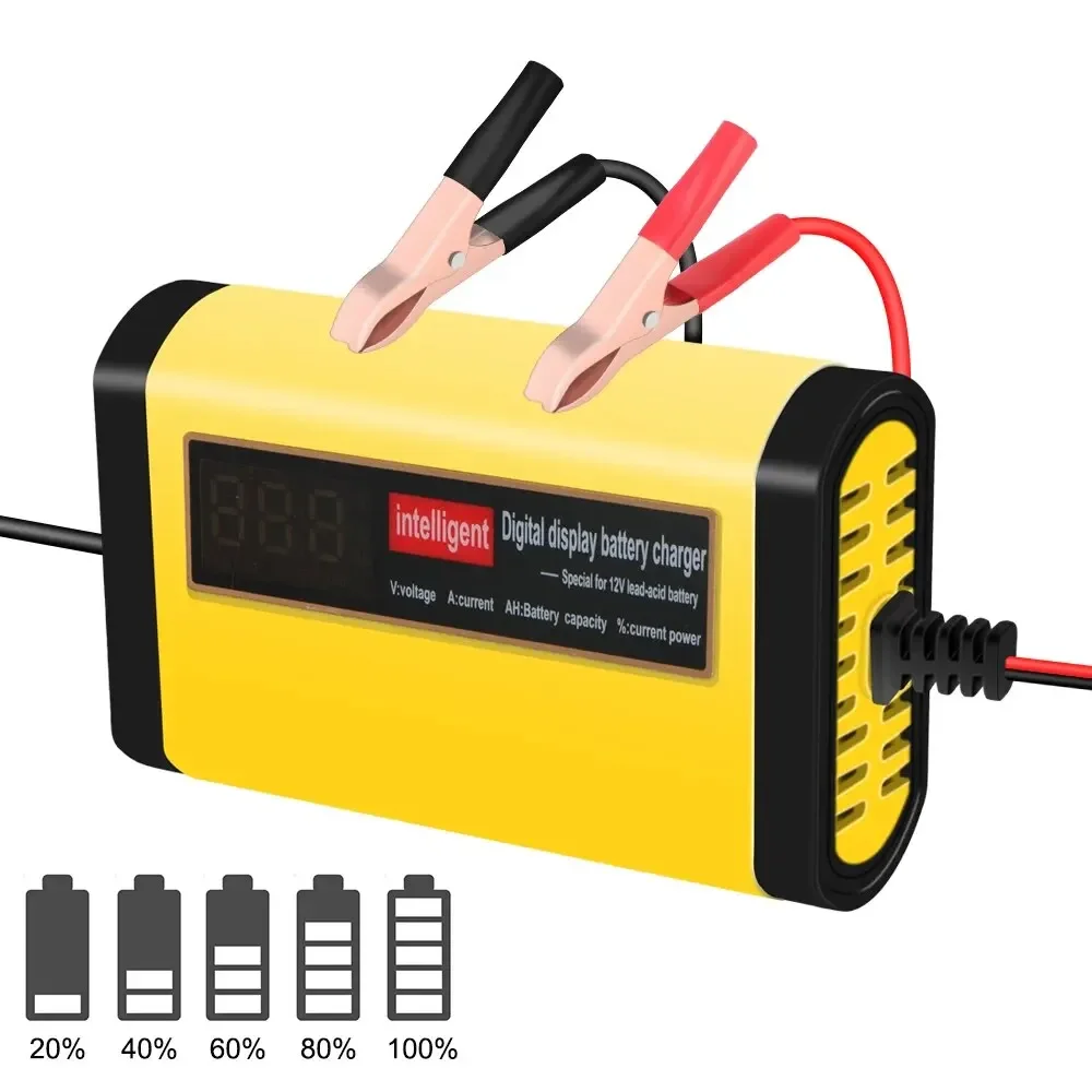 Full Automatic Car Battery Charger with Digital LCD Display, 2A Fast 3-Stage Charger for Lead Acid AGM GEL Batteries
Full Automatic Car Battery Charger with Digital LCD Display, 2A Fast 3-Stage Charger for Lead Acid AGM GEL Batteries