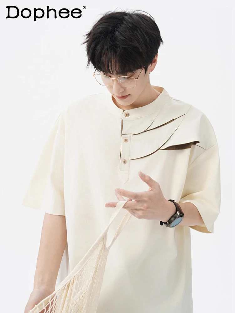 Men's Short-sleeve T-shirts Men's 2025 Summer New Fashion Solid Color Breathable Tops Masculinity Handsome Trendy Cotton Tees
Men's Short-sleeve T-shirts Men's 2025 Summer New Fashion Solid Color Breathable Tops Masculinity Handsome Trendy Cotton Tees