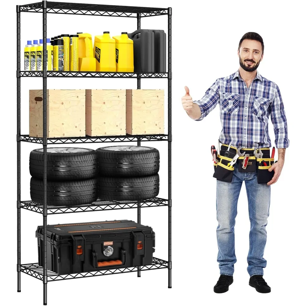 Metal Shelf 5 Tier Wire Shelving Unit Standing Shelf Units Heavy Duty Garage Shelving with Feet Levelers 1250Lbs Capacity
Metal Shelf 5 Tier Wire Shelving Unit Standing Shelf Units Heavy Duty Garage Shelving with Feet Levelers 1250Lbs Capacity