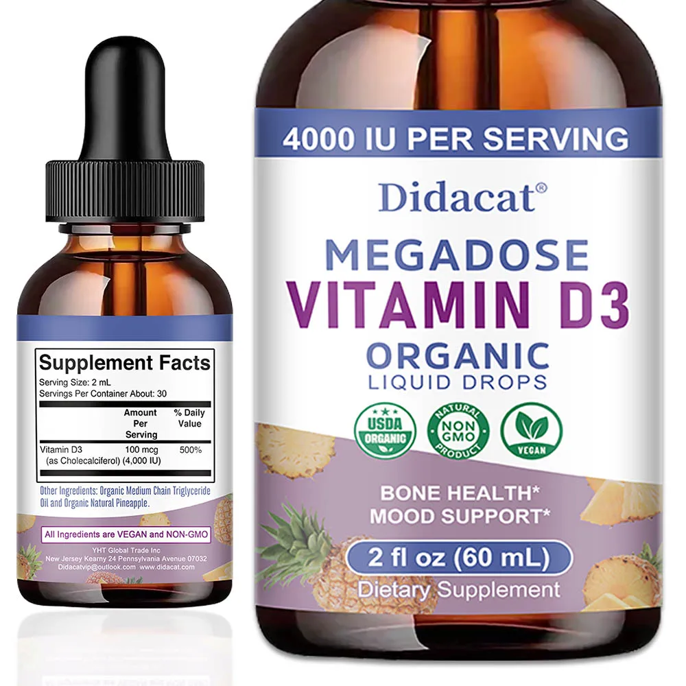 Organics Vitamin D3 Liquid Drops - for Adults & Kids,Immune Support ,Bone Health,Vegan,Gluten Free,Non-GMO
Organics Vitamin D3 Liquid Drops - for Adults & Kids,Immune Support ,Bone Health,Vegan,Gluten Free,Non-GMO