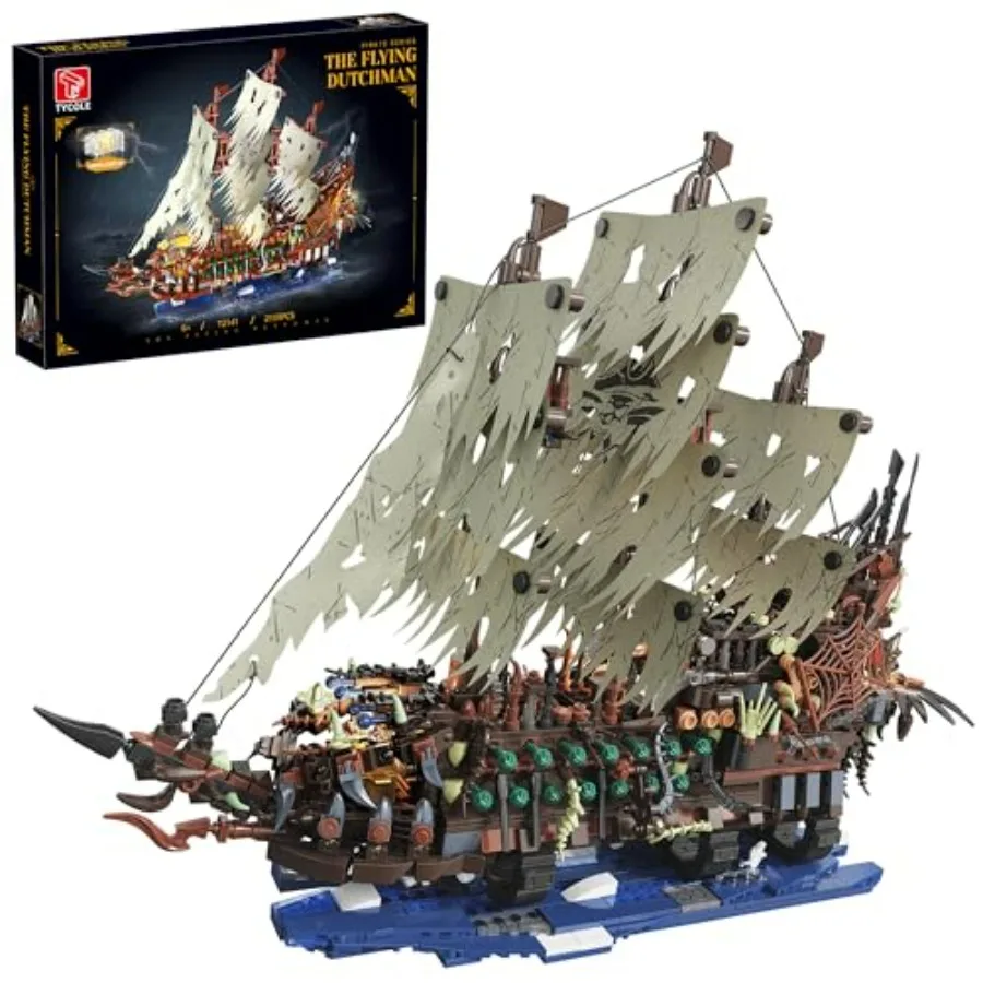 Pirate Ship Building Sets with Lights MOC Flying Dutchman Model Toy Boat Ghost Ship Building Blocks Sets in Black and Gold 2159
Pirate Ship Building Sets with Lights MOC Flying Dutchman Model Toy Boat Ghost Ship Building Blocks Sets in Black and Gold 2159
