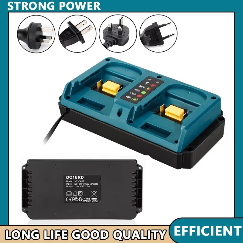 For Makita 18V Li-ion Rechargeable For BL1815 BL1820 BL1830 Fast Charger For Makita 18V Double Charger EU/US Plug Replacement
For Makita 18V Li-ion Rechargeable For BL1815 BL1820 BL1830 Fast Charger For Makita 18V Double Charger EU/US Plug Replacement
