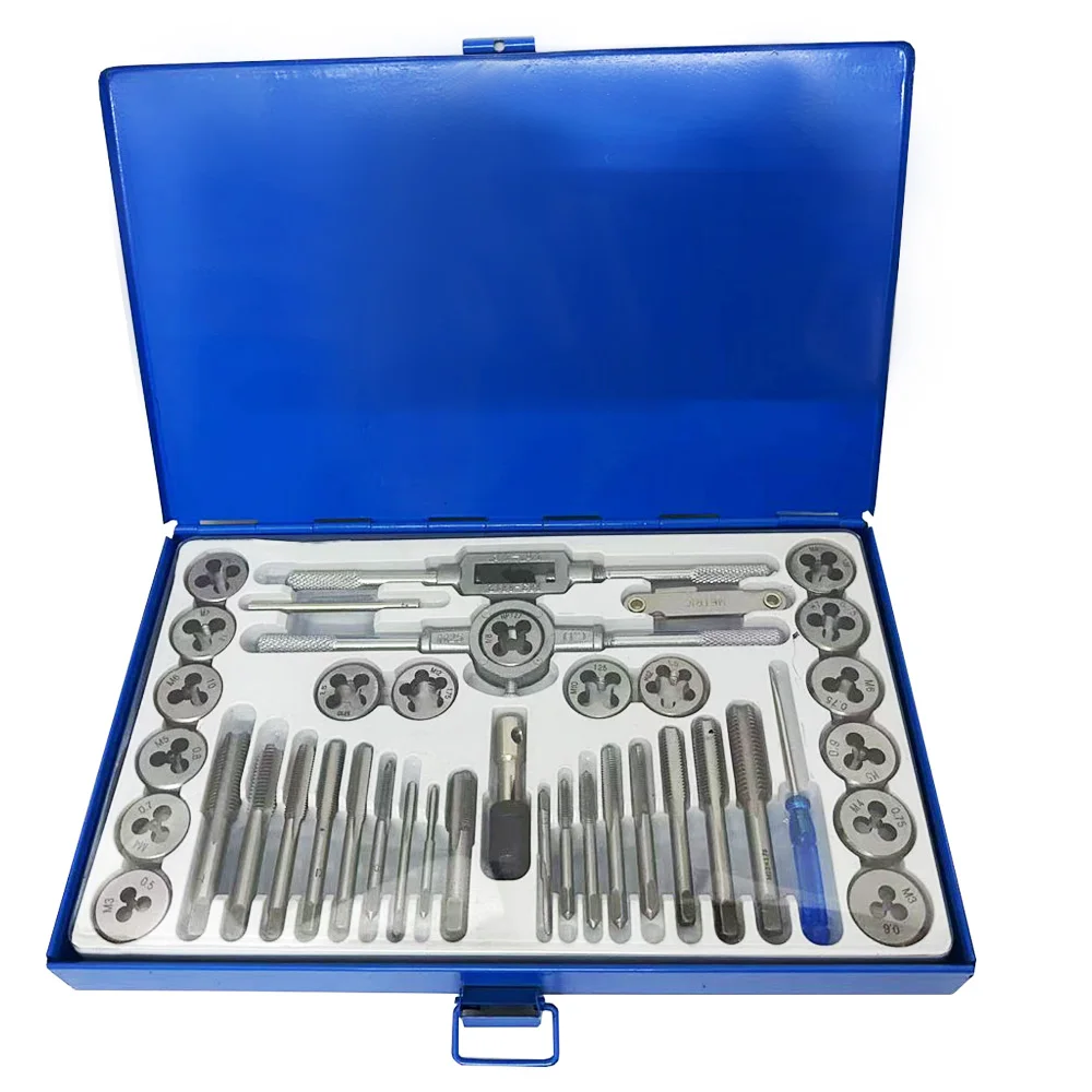 Juego Machos y Terrajas Métricos M3 a M12, 40 Piezas, Caja Hierro, Herramientas Roscado Manual para Roscado Interno y E
Juego Machos y Terrajas Métricos M3 a M12, 40 Piezas, Caja Hierro, Herramientas Roscado Manual para Roscado Interno y E