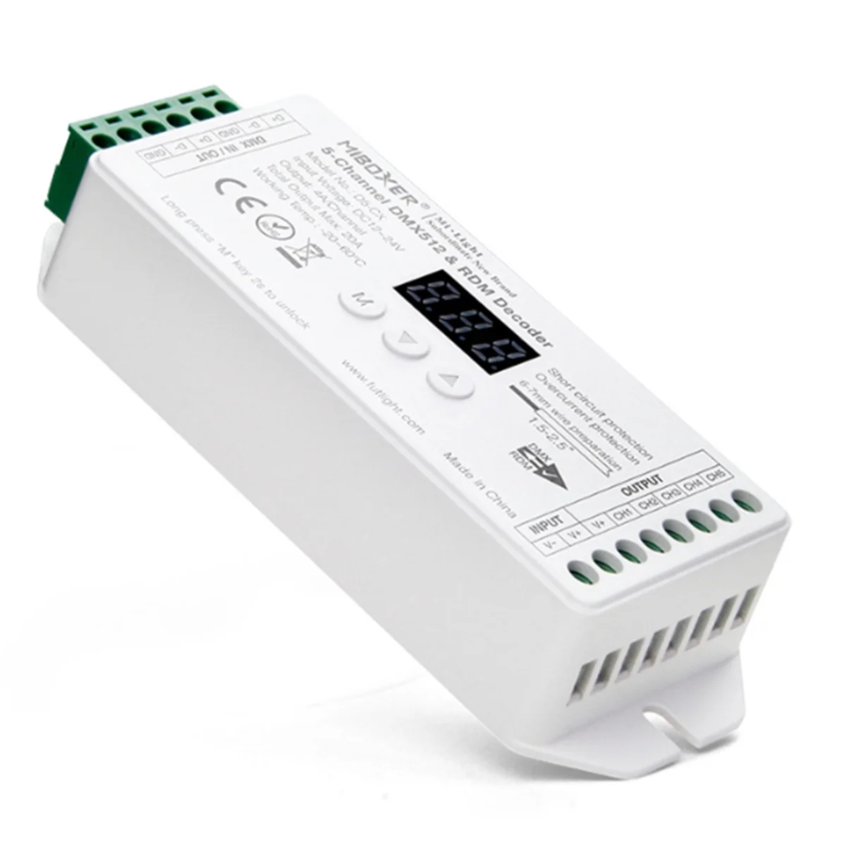 Декодер DMX512 Контроллер RDM D5- 5-канальный декодер для управления светодиодным освещением
Декодер DMX512 Контроллер RDM D5- 5-канальный декодер для управления светодиодным освещением