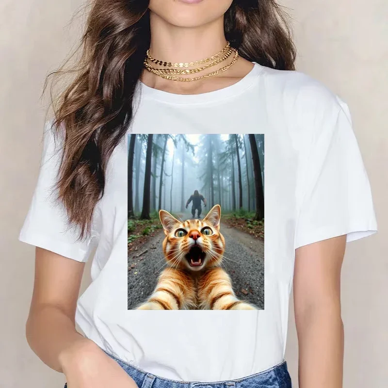 2025 New Women T-shirt Funny Cat Selfie& Sasquatch Graphic Short Sleeve T Shirt Streetwear Crew Neck Clothing Pullover Y2k Tops
2025 New Women T-shirt Funny Cat Selfie& Sasquatch Graphic Short Sleeve T Shirt Streetwear Crew Neck Clothing Pullover Y2k Tops