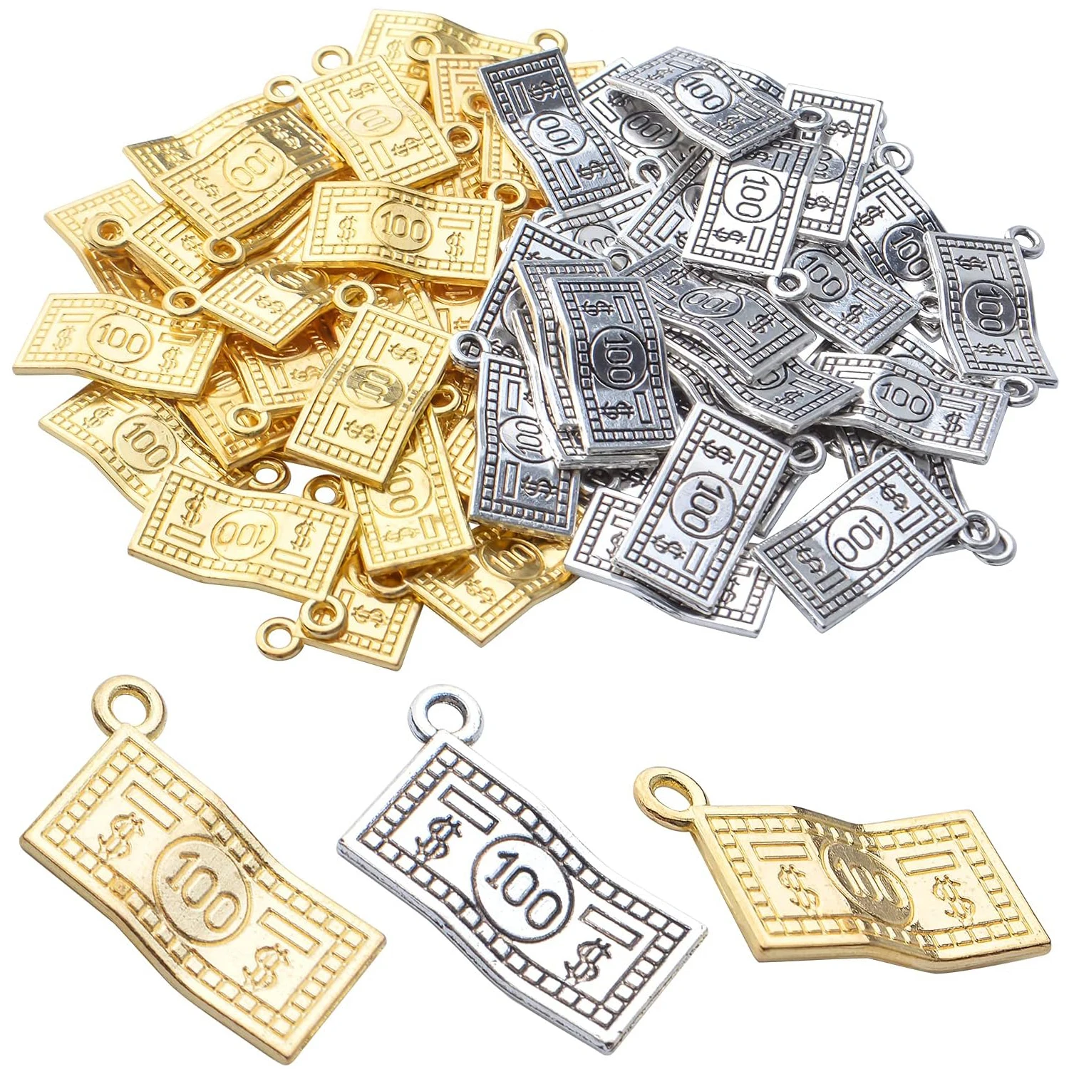 60 шт. подвесок-талисманов в виде 100-долларовых купюр из сплава для изготовления браслетов и ожерелий, принадлежности для рукоделия
60 шт. подвесок-талисманов в виде 100-долларовых купюр из сплава для изготовления браслетов и ожерелий, принадлежности для рукоделия