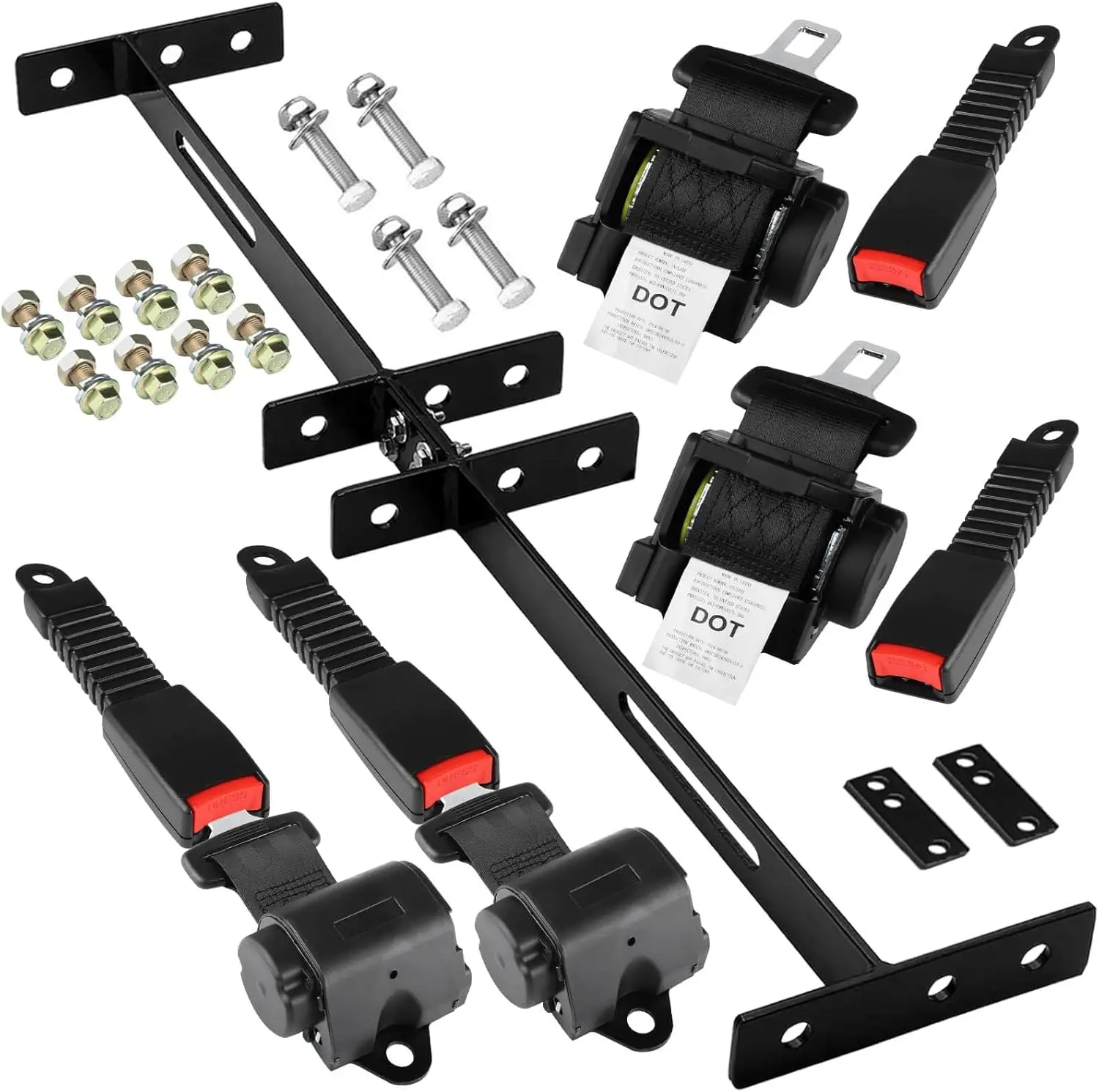 61" Retractable Seat Belts for 4 Passenger (2+2) Golf Cart Street Legal Kit with Brackets Fits EZGO TXT Yamaha Club Car DS
61" Retractable Seat Belts for 4 Passenger (2+2) Golf Cart Street Legal Kit with Brackets Fits EZGO TXT Yamaha Club Car DS