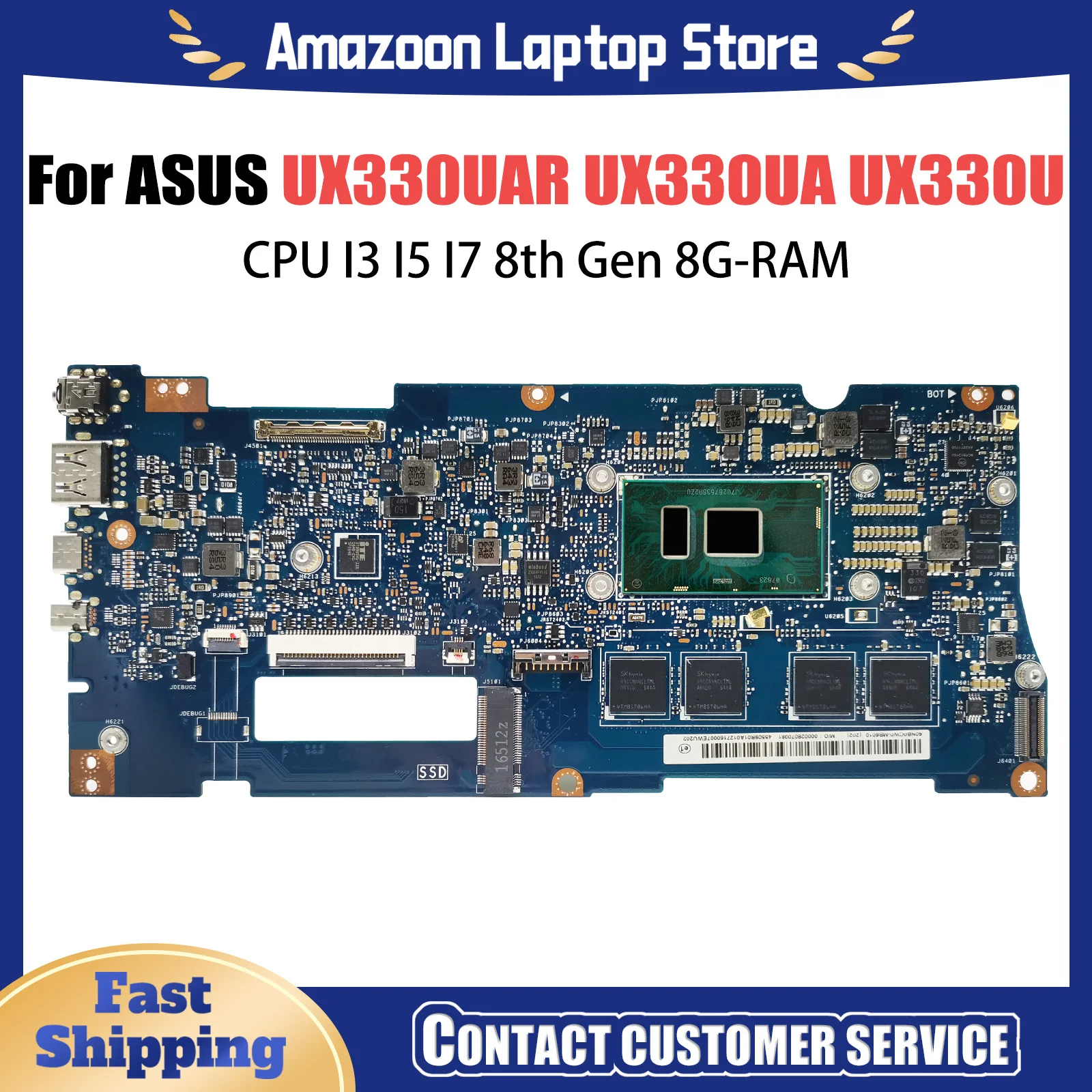Материнская плата UX330UA для Asus ZenBook UX330UAR UX330UAK, материнская плата для ноутбука с i3 i5 i7-6th/7th/8th Gen, 4 ГБ/8 ГБ ОЗУ, 100% тест
Материнская плата UX330UA для Asus ZenBook UX330UAR UX330UAK, материнская плата для ноутбука с i3 i5 i7-6th/7th/8th Gen, 4 ГБ/8 ГБ ОЗУ, 100% тест