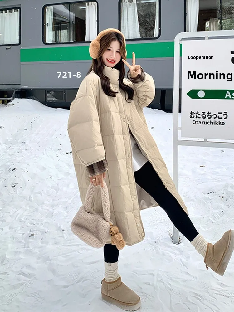 Korean Style Casual Warm Duck down Jacket Women's Mid-Length Winter Thickened Slimming White Duck Feather Outerwear
Korean Style Casual Warm Duck down Jacket Women's Mid-Length Winter Thickened Slimming White Duck Feather Outerwear