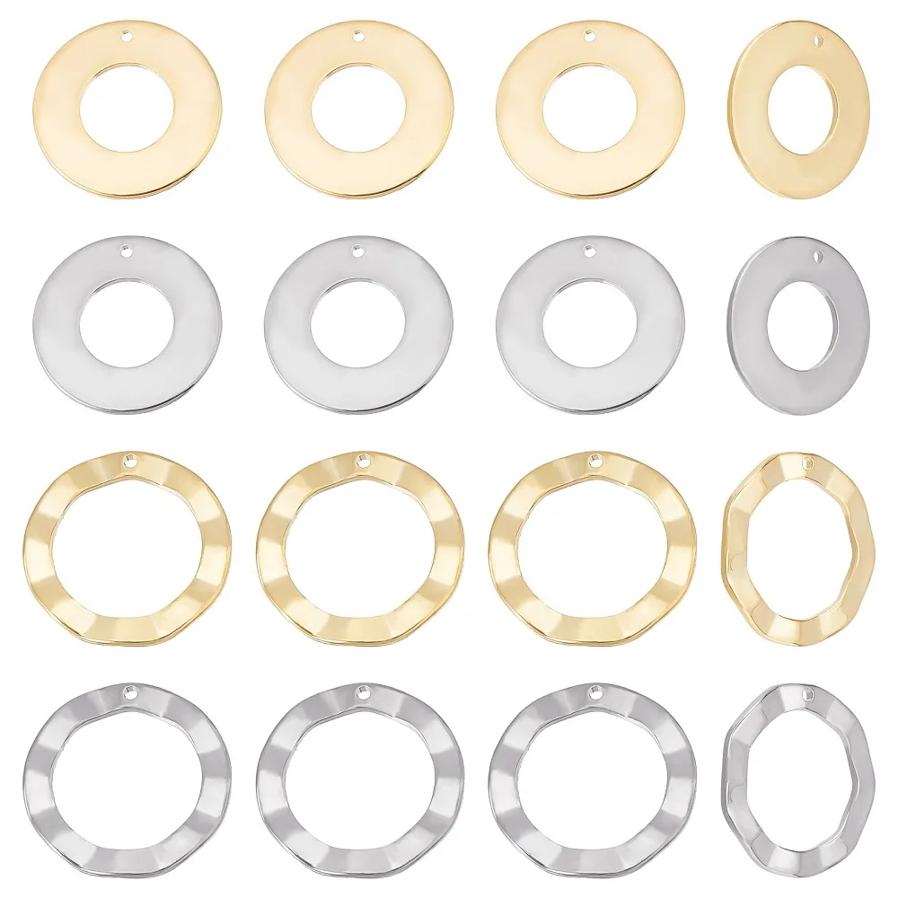1box 24pcs 4 style 201 Stainless Steel Pendants Ring Mixed color 16~18x1mm Hole: 0.8~1mm 6pcs/style
1box 24pcs 4 style 201 Stainless Steel Pendants Ring Mixed color 16~18x1mm Hole: 0.8~1mm 6pcs/style