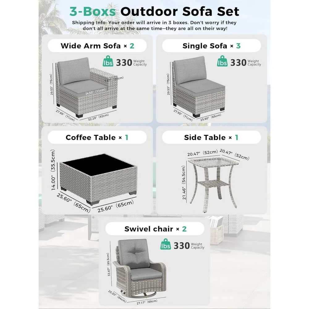 Customized All Weather Rattan Patio Set Swivel Seats 4 Inch Cushions Garden Use
Customized All Weather Rattan Patio Set Swivel Seats 4 Inch Cushions Garden Use