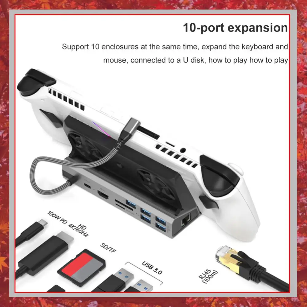 Dock Console Hub 4K 60Hz TV Base Stand HDMI-Compatible Dock Stand Gigabit Ethernet 1000Mbps Type C USB 3.0 2.0 for ROG Ally Game
Dock Console Hub 4K 60Hz TV Base Stand HDMI-Compatible Dock Stand Gigabit Ethernet 1000Mbps Type C USB 3.0 2.0 for ROG Ally Game
