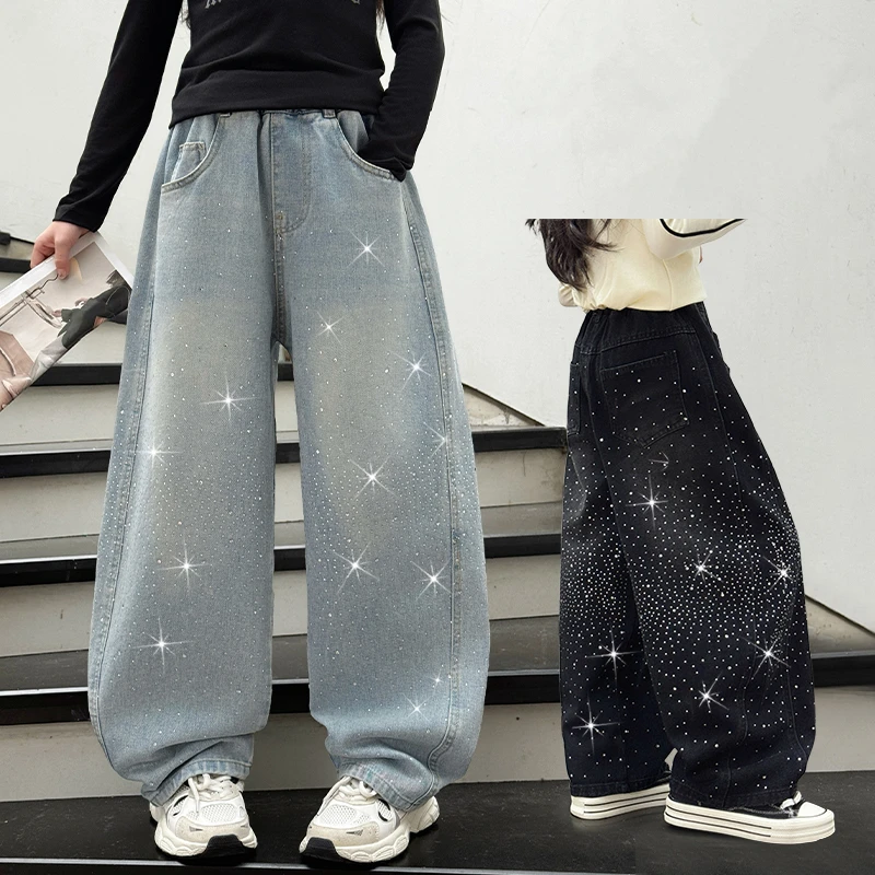 Unisex Children Casual Jeans With Rhinestone for Boy And Girls Casual Crystal Denim Pants Black Blue Color Trousers 5 7 9 11 14Y
Unisex Children Casual Jeans With Rhinestone for Boy And Girls Casual Crystal Denim Pants Black Blue Color Trousers 5 7 9 11 14Y