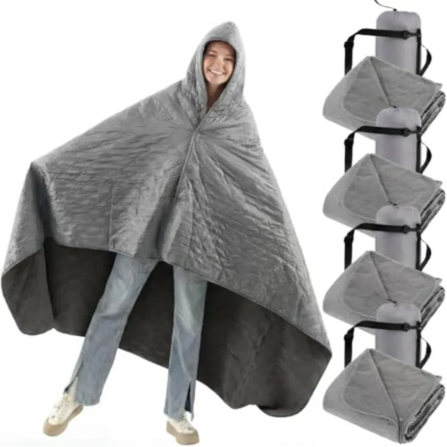 Outdoor camping blanket pack: fleece, waterproof, foldable stadium blanket in gray; ideal for cold weather sports, pets, beach,
Outdoor camping blanket pack: fleece, waterproof, foldable stadium blanket in gray; ideal for cold weather sports, pets, beach,