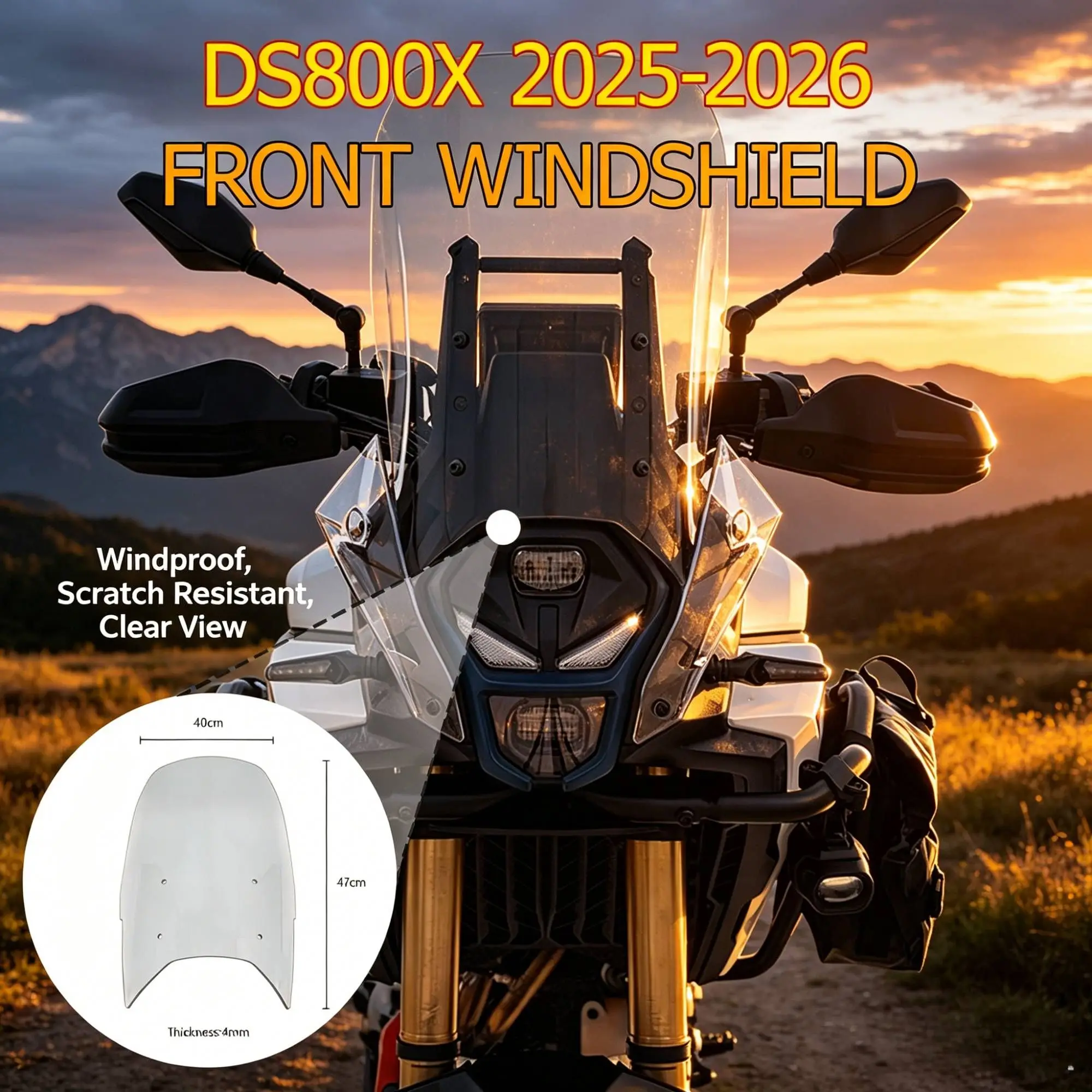 For LONCIN VOGE DS800X Rally Windshield DS800 X 800DSX DS 800 X Rally 2025-2026 Anti-Impact Heightening Windscreen Easy Install
For LONCIN VOGE DS800X Rally Windshield DS800 X 800DSX DS 800 X Rally 2025-2026 Anti-Impact Heightening Windscreen Easy Install