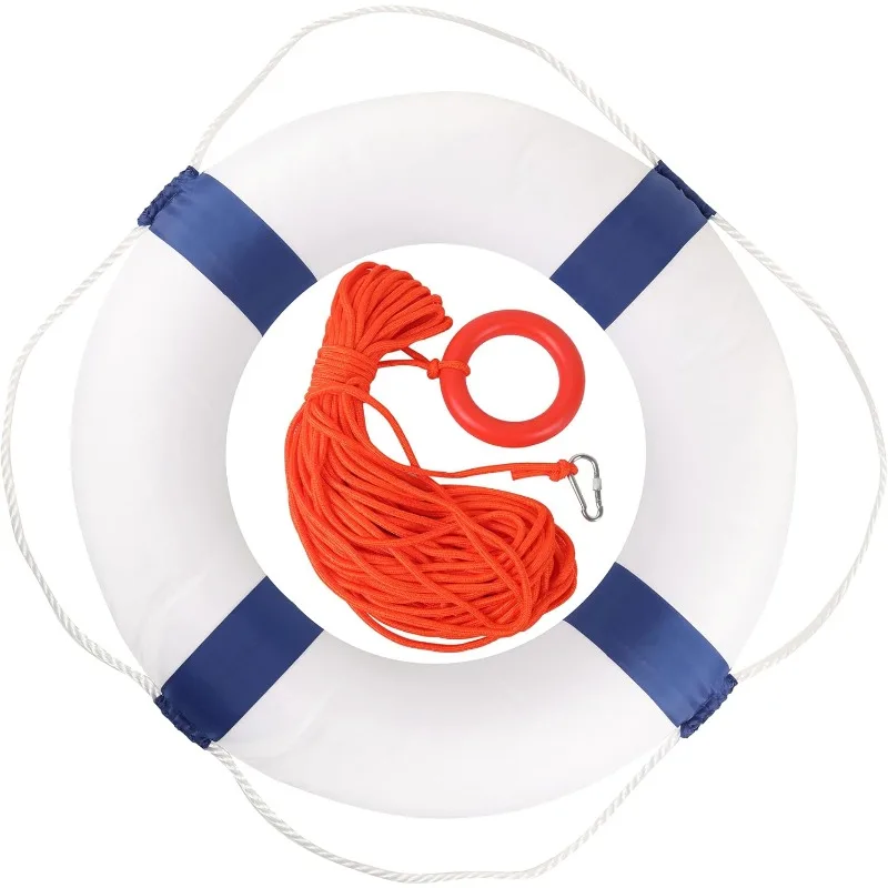 20/28 inch Foam Life Preserver Ring with 98.4 ft Floating Lifesaving Rope, Throwable Flotation Device, for Boat Safety Equipment
20/28 inch Foam Life Preserver Ring with 98.4 ft Floating Lifesaving Rope, Throwable Flotation Device, for Boat Safety Equipment