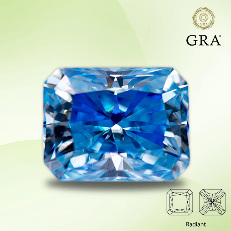 Moissanite Diamond Ice Blue Color Radiant Cut Lab Synthetic Gemstone for Advanced Jewelry Making Materials with GRA Certificate
Moissanite Diamond Ice Blue Color Radiant Cut Lab Synthetic Gemstone for Advanced Jewelry Making Materials with GRA Certificate