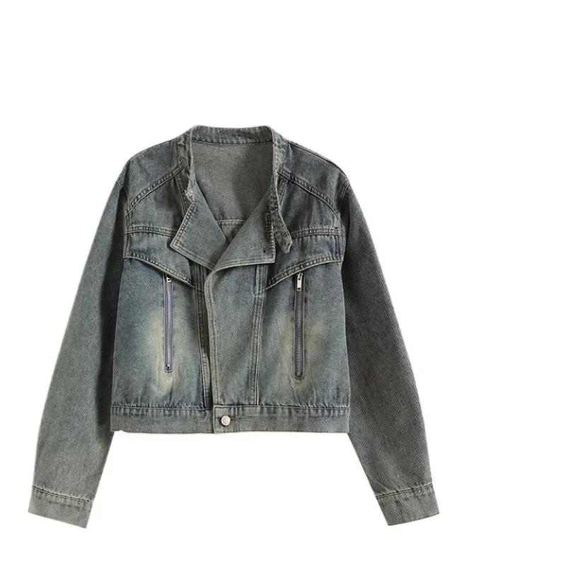 Retro Denim Jacket Woman Spring and Autumn Design-inspired Short-sleeved Fashionable French-style Motorcycle Jackets for Women
Retro Denim Jacket Woman Spring and Autumn Design-inspired Short-sleeved Fashionable French-style Motorcycle Jackets for Women