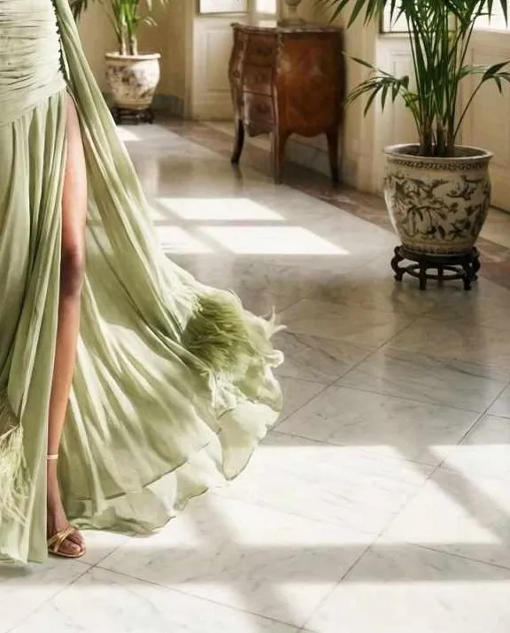 Gorgeous Mint Feathers Prom Dresses Chiffon High Split Long Sleeves Evening Formal Gowns V Neck Custom Made Maxi Dress
Gorgeous Mint Feathers Prom Dresses Chiffon High Split Long Sleeves Evening Formal Gowns V Neck Custom Made Maxi Dress