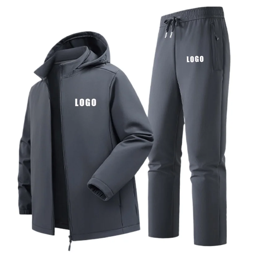 Custom LOGO men's new autumn winter velvet thickened outdoor soft shell sports and leisure jacket large size S-6XL two-piece set
Custom LOGO men's new autumn winter velvet thickened outdoor soft shell sports and leisure jacket large size S-6XL two-piece set