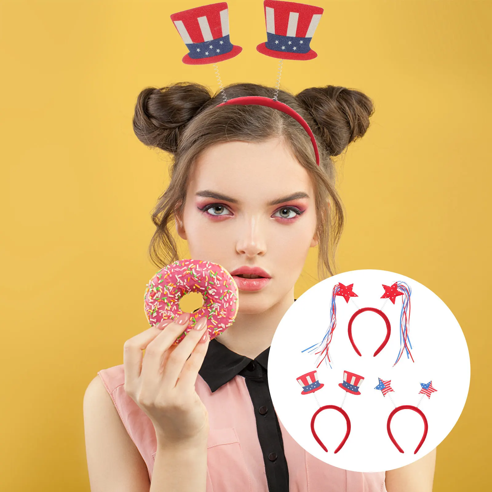 3Pcs Independence Day Costume Accessory Colorful Headband Secure Fit Special Lovely Party Atmosphere Celebration Hair Dresses
3Pcs Independence Day Costume Accessory Colorful Headband Secure Fit Special Lovely Party Atmosphere Celebration Hair Dresses