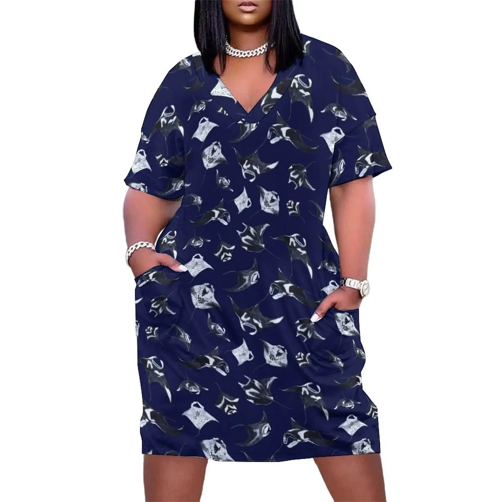 MANTARAY PATTERN (NAVY BLUE) Loose Pocket Dress Women's skirt clothing women summer 2025 prom dress 2025
MANTARAY PATTERN (NAVY BLUE) Loose Pocket Dress Women's skirt clothing women summer 2025 prom dress 2025