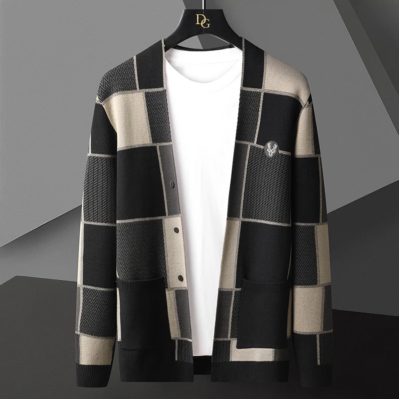 New Fall Winter Fashion Men's Korean Knitted Cardigan Classic Brand Business Plaid Sweater Men Cardigans Leisure Luxury Sweaters
New Fall Winter Fashion Men's Korean Knitted Cardigan Classic Brand Business Plaid Sweater Men Cardigans Leisure Luxury Sweaters