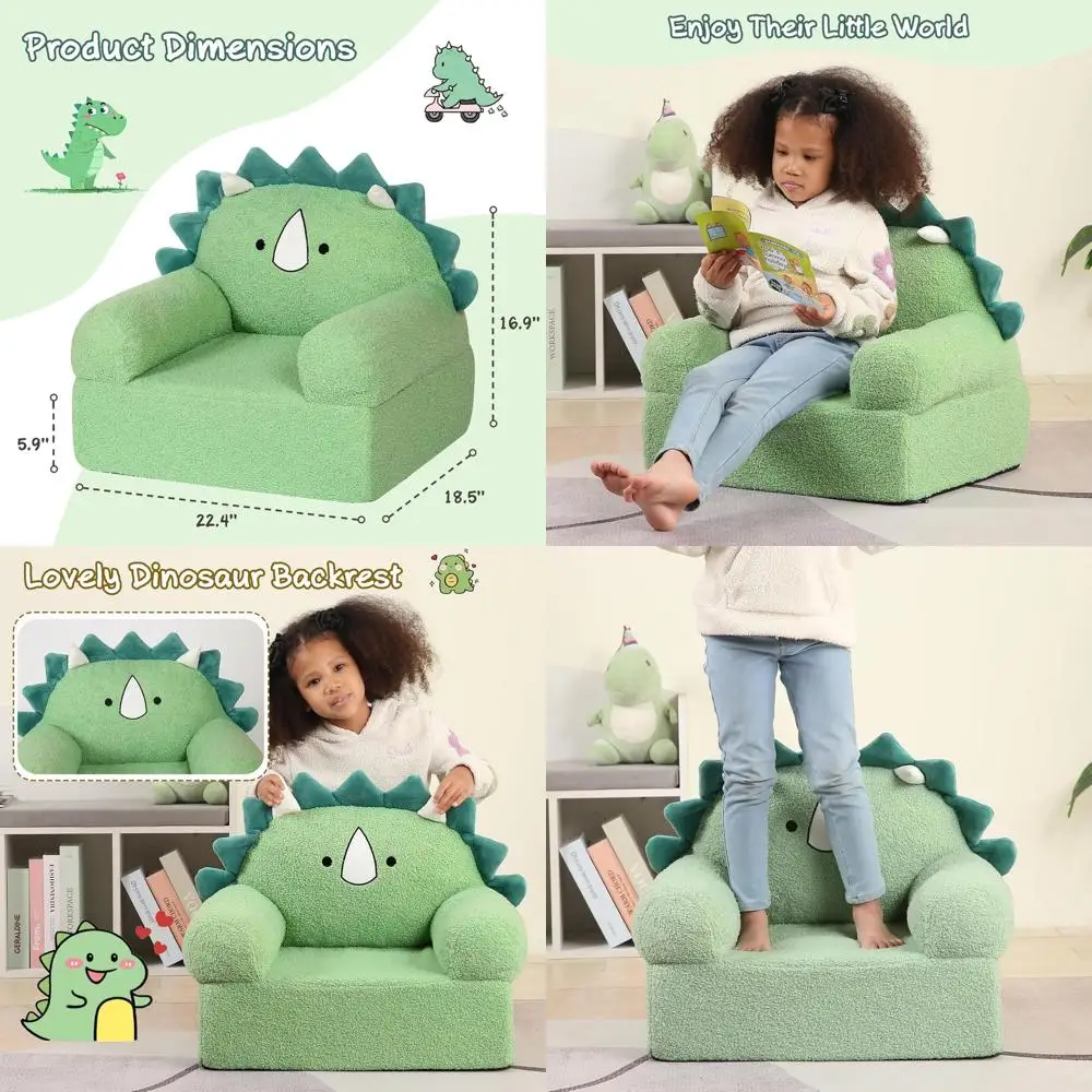 Green Dinosaur Toddler Armchair by Comy and Snly
Green Dinosaur Toddler Armchair by Comy and Snly