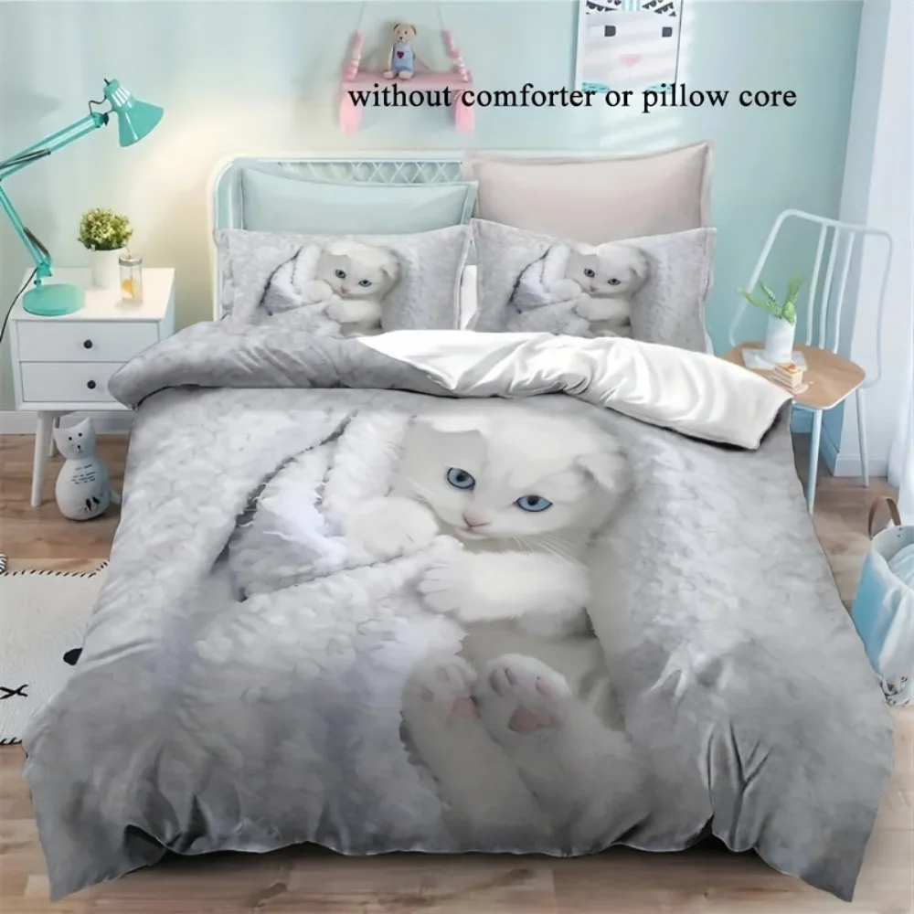 3pcs White Bedding Set Lovely Little Cat 3D Printed Warm Duvet Cover Set King Queen Twin Single Size Birthday Gift Bedroom Decor
3pcs White Bedding Set Lovely Little Cat 3D Printed Warm Duvet Cover Set King Queen Twin Single Size Birthday Gift Bedroom Decor
