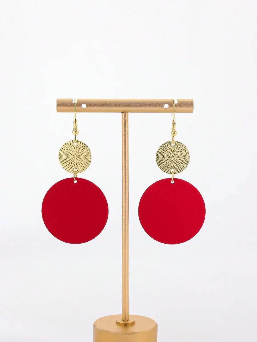 Fashion Round Disc Drop Earrings For Women Daily Wear
Fashion Round Disc Drop Earrings For Women Daily Wear