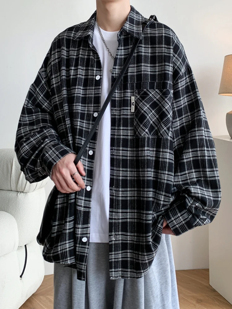 American Retro Plaid Long Sleeve Shirt Men Casual Loose Large Size Autumn New Style Trendy Brand Handsome Outerwear Shirt
American Retro Plaid Long Sleeve Shirt Men Casual Loose Large Size Autumn New Style Trendy Brand Handsome Outerwear Shirt