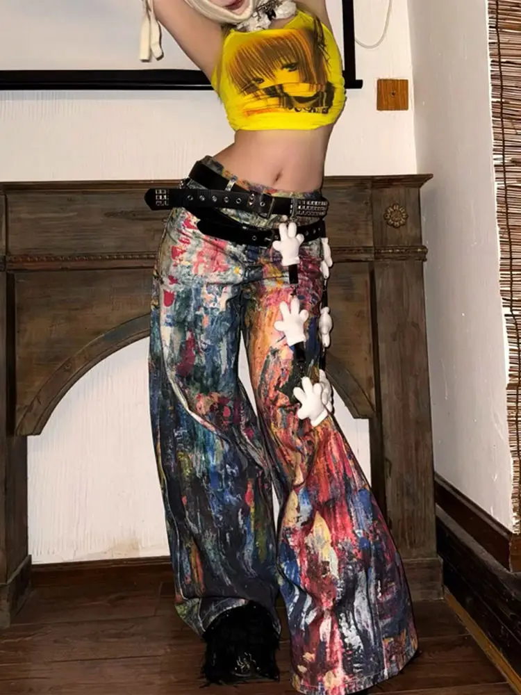 2025 Spring American Style Plus Size 3D Printed Denim Pants for Women Y2K Paint Splatter Oil Painting Design Streetwear Trousers
2025 Spring American Style Plus Size 3D Printed Denim Pants for Women Y2K Paint Splatter Oil Painting Design Streetwear Trousers