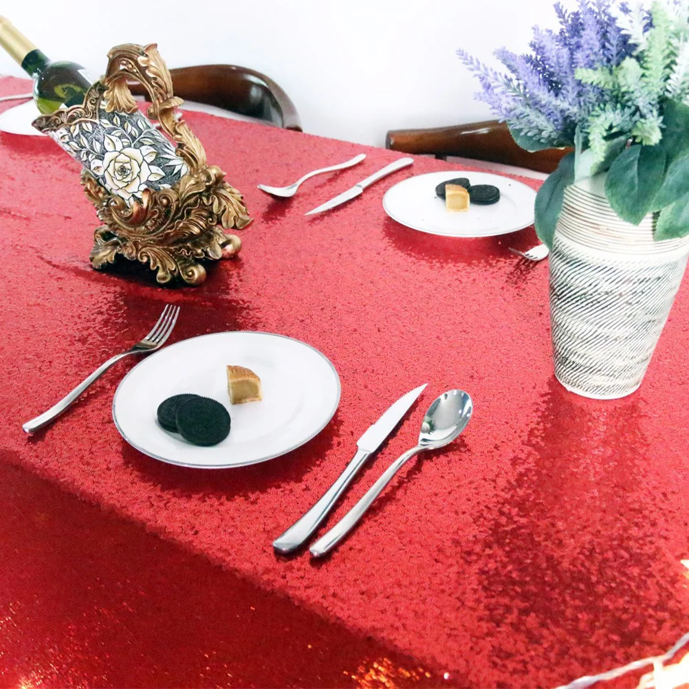 Paillette Embroidered Red Table Cloth Sequined Wedding Party Table Cover Stylish Decoration for Buffet Dessert Display
Paillette Embroidered Red Table Cloth Sequined Wedding Party Table Cover Stylish Decoration for Buffet Dessert Display