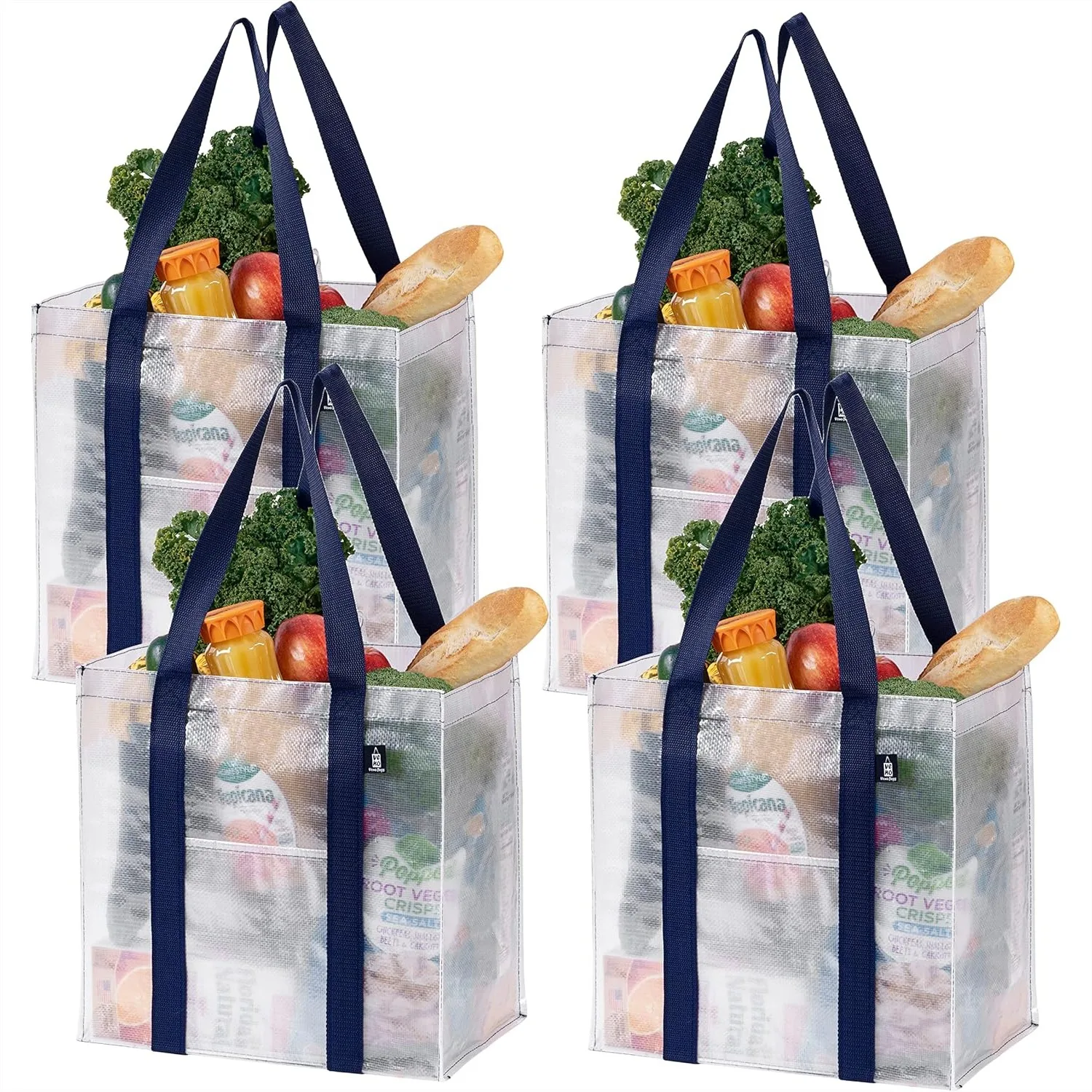 Reusable Grocery Bags, Heavy-Duty Shopping Bags with Handles, Hard Bottom Stands Upright, Foldable, 4 Pack
Reusable Grocery Bags, Heavy-Duty Shopping Bags with Handles, Hard Bottom Stands Upright, Foldable, 4 Pack
