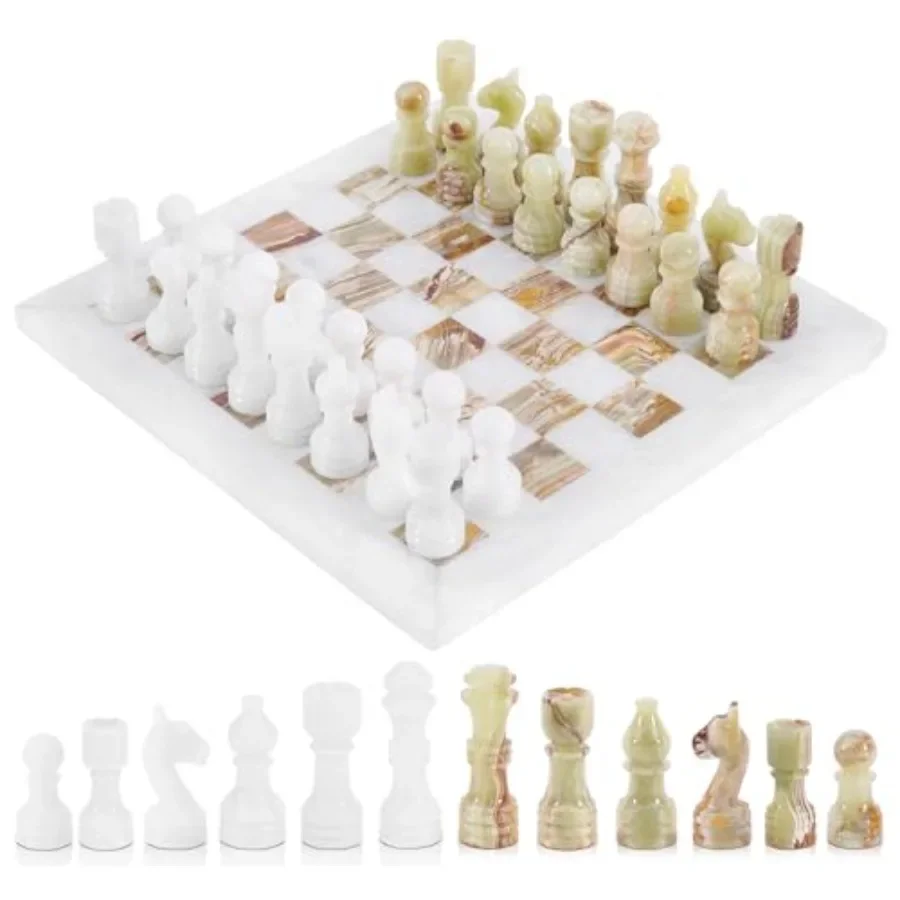 Radicaln Marble Chess Set 12'' White and Green Onyx Handmade Luxury Board Game for Adults, Ideal for Home Decor
Radicaln Marble Chess Set 12'' White and Green Onyx Handmade Luxury Board Game for Adults, Ideal for Home Decor