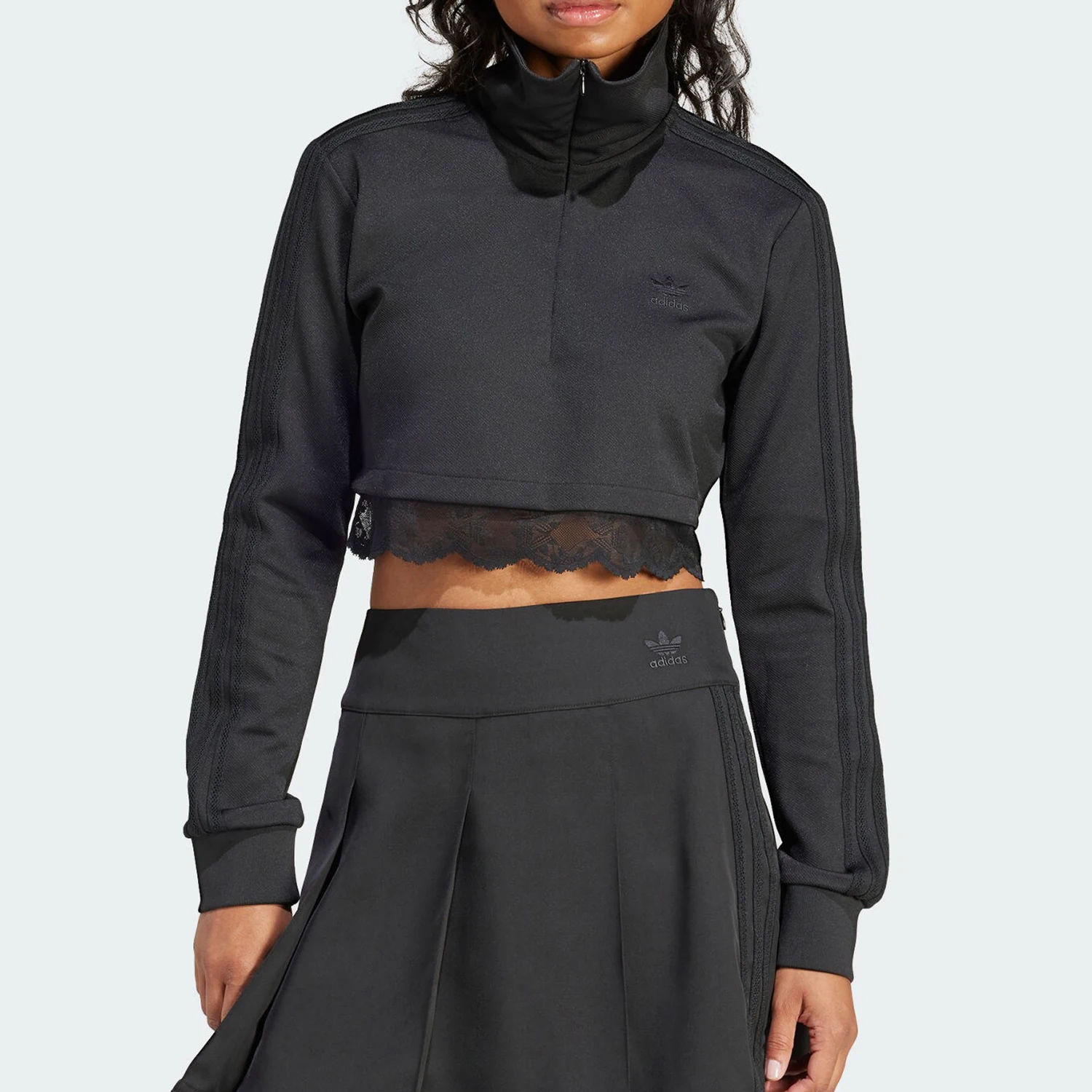 Adidas genuine Three Stripes Women's Lace-trimmed Half-zip Pullover IY9023
Adidas genuine Three Stripes Women's Lace-trimmed Half-zip Pullover IY9023