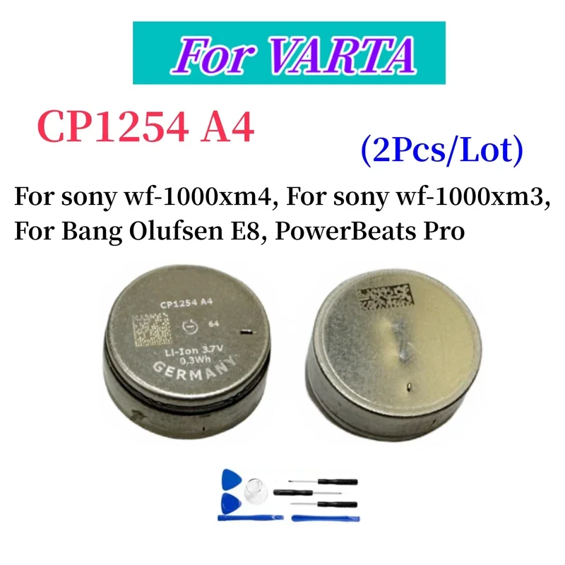2Pcs/Lot New CP1254 A4 Battery For sony wf-1000xm4, For sony wf-1000xm3, For Bang Olufsen E8, PowerBeats Pro headset
2Pcs/Lot New CP1254 A4 Battery For sony wf-1000xm4, For sony wf-1000xm3, For Bang Olufsen E8, PowerBeats Pro headset