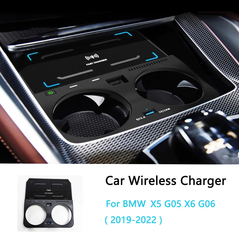 Car Fast Wireless Charger For BMW X5 G05 X6 G06 2019-2022 Phone Charging Pad Mobile Holder USB Multi-port Center Console
Car Fast Wireless Charger For BMW X5 G05 X6 G06 2019-2022 Phone Charging Pad Mobile Holder USB Multi-port Center Console