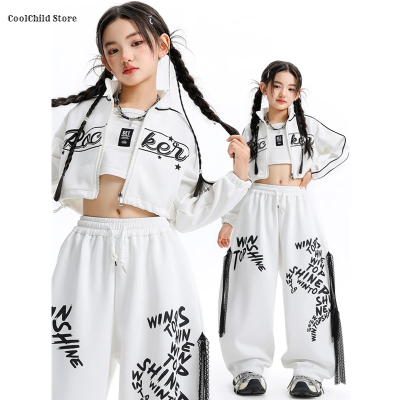 Girls Hip Hop Crop Jacket Graffiti Joggers Pants Kids K-pop Street Dance Clothes Sets Children Girl Group Streetwear Costumes
Girls Hip Hop Crop Jacket Graffiti Joggers Pants Kids K-pop Street Dance Clothes Sets Children Girl Group Streetwear Costumes