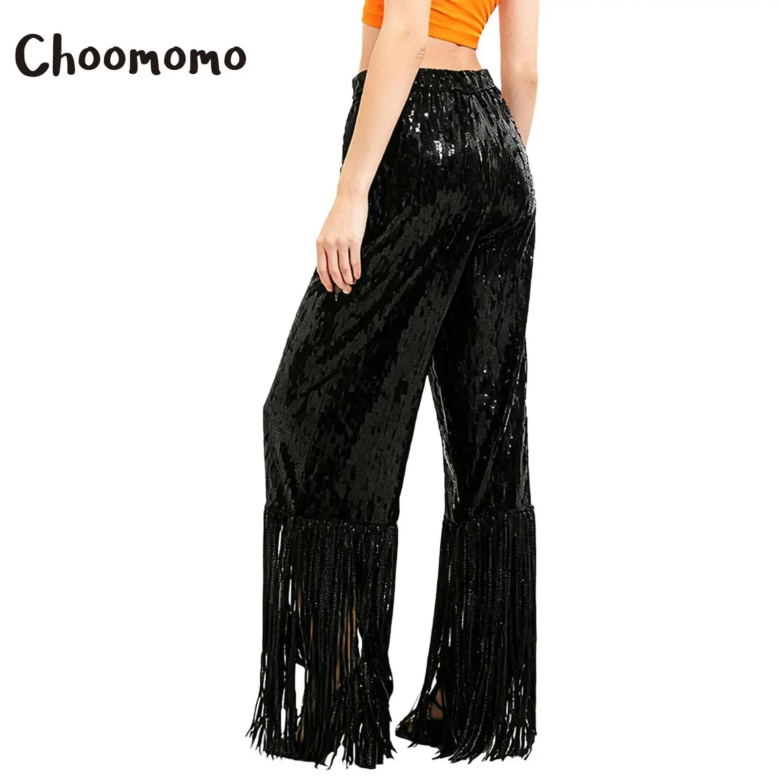 Womens Tango Chacha Dance Fringe Trousers Allover Sequin Tassel Wide Leg Dance Pants Carnivals Stage Performance Night Clubwear
Womens Tango Chacha Dance Fringe Trousers Allover Sequin Tassel Wide Leg Dance Pants Carnivals Stage Performance Night Clubwear