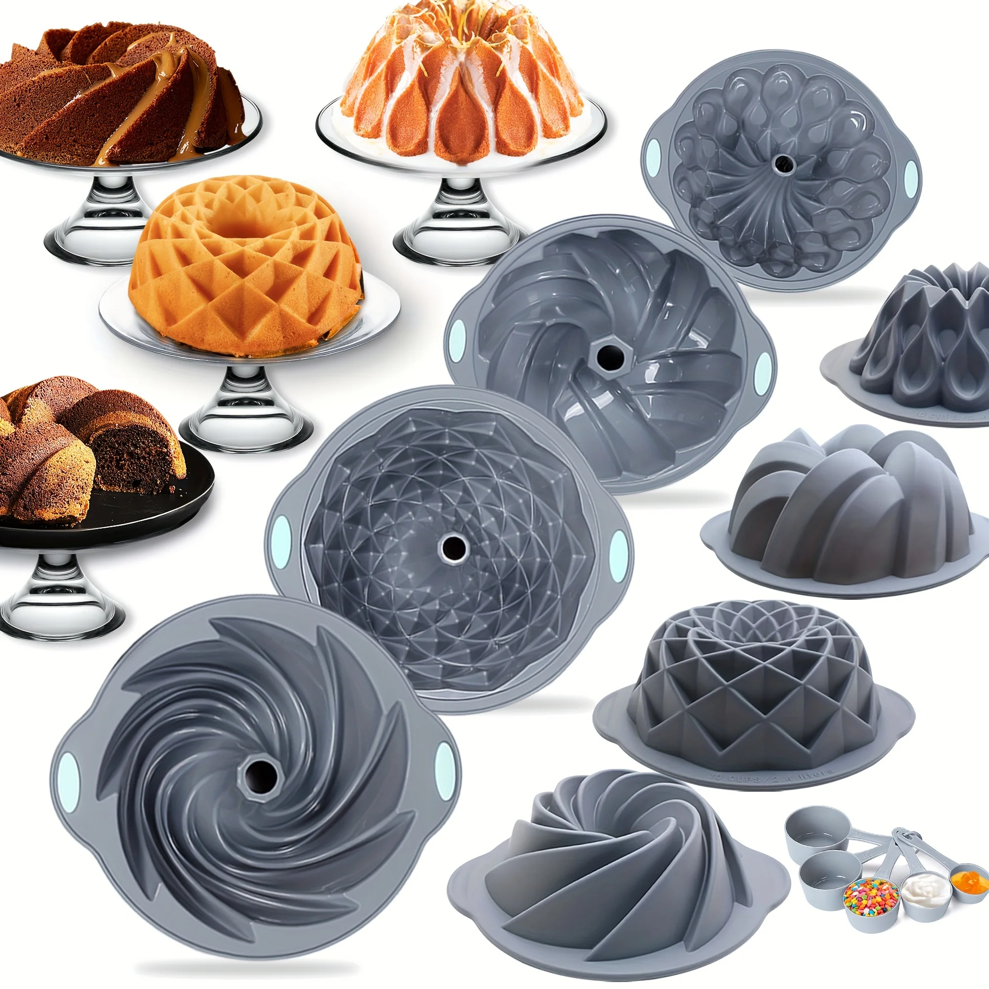 9 Pack Premium Silicone Cake Pans - Non-Stick, Fluted, And Versatile Molds For Baking Cakes, Brownies, Flan, Meatloaf, And More
9 Pack Premium Silicone Cake Pans - Non-Stick, Fluted, And Versatile Molds For Baking Cakes, Brownies, Flan, Meatloaf, And More