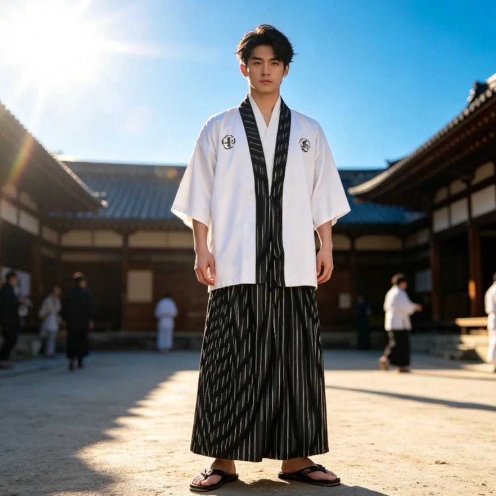 New Autumn Men Japanese Kimono Yukata Suit, 2PCS Top & Pants, Fashion Cosplay Costume for Stage Performance & Halloween Party
New Autumn Men Japanese Kimono Yukata Suit, 2PCS Top & Pants, Fashion Cosplay Costume for Stage Performance & Halloween Party