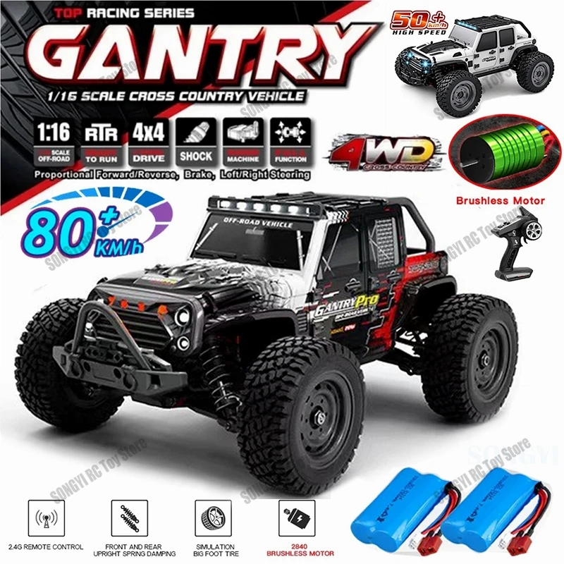 16103PRO 2.4GHz 80KM/H RC Car: Brushless Motor, 1:16 Scale 4WD High-Speed Off-road Climbing Vehicle Light Truck Toy For Kid Gift
16103PRO 2.4GHz 80KM/H RC Car: Brushless Motor, 1:16 Scale 4WD High-Speed Off-road Climbing Vehicle Light Truck Toy For Kid Gift
