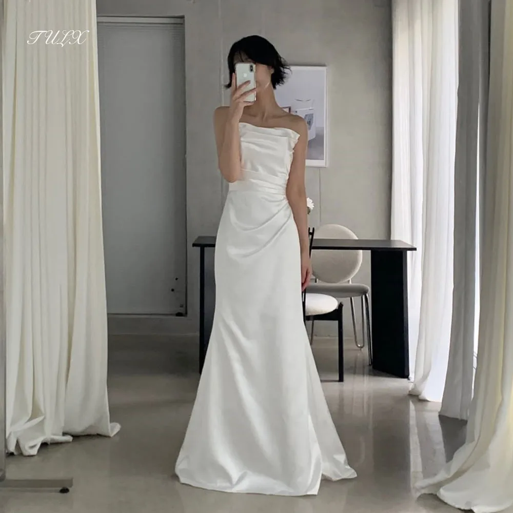 TULX Elegant Mermaid Satin Wedding Dresses Korea Photo Shoot Strapless Sleeveless Long Bridal Gown Corset Customized 웨딩드레스 2026
TULX Elegant Mermaid Satin Wedding Dresses Korea Photo Shoot Strapless Sleeveless Long Bridal Gown Corset Customized 웨딩드레스 2026