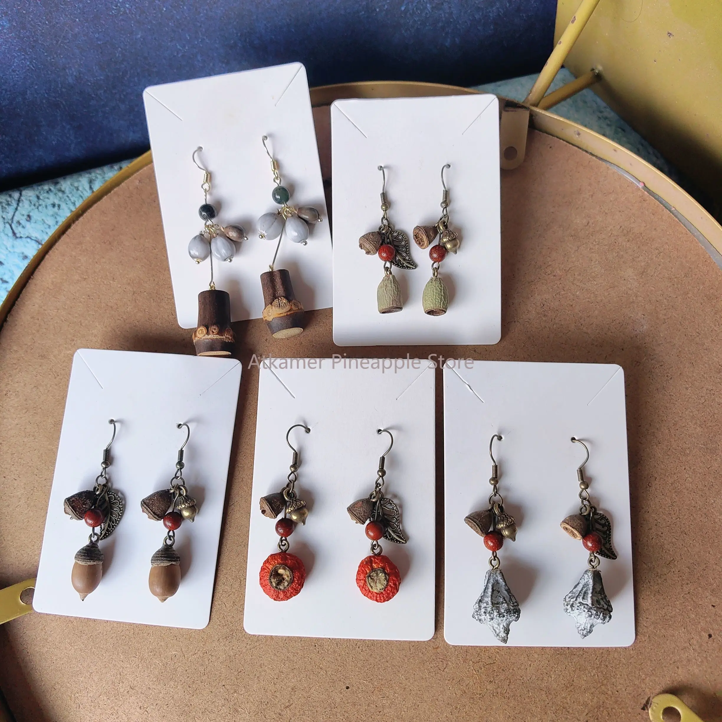 Original Design Chinese Herbal Earrings - Natural Plant, Acorn, Dried Fruit & Bamboo Joint Accessories, Ear Ornaments
Original Design Chinese Herbal Earrings - Natural Plant, Acorn, Dried Fruit & Bamboo Joint Accessories, Ear Ornaments